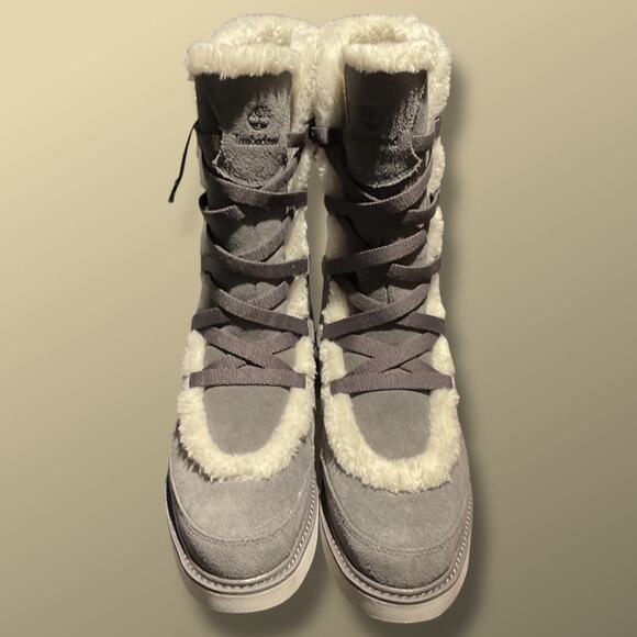 Women's 9.5 TIMBERLAND Kenniston Muk Tall Gray Suede Boots - Picture 4 of 12